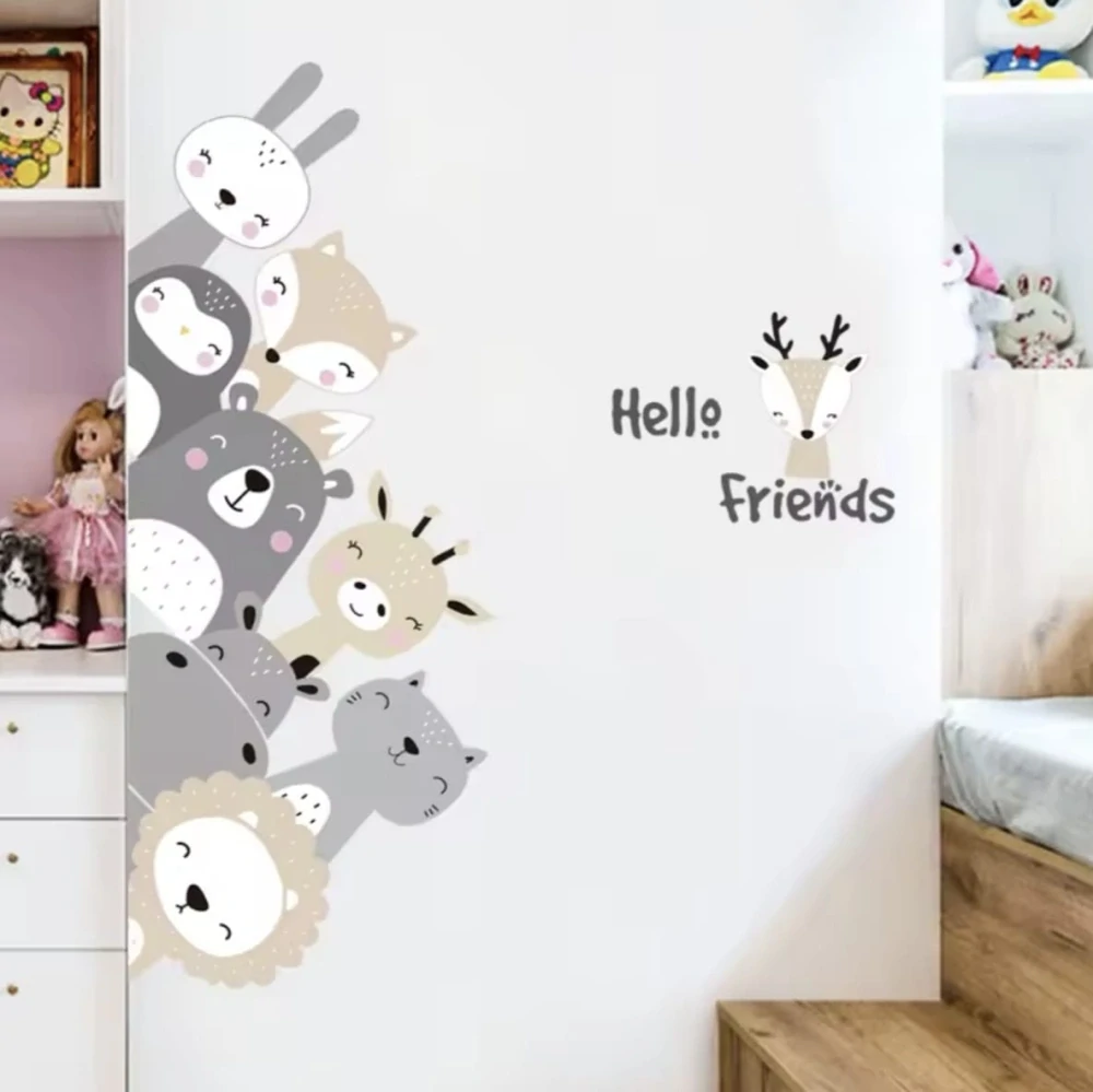 Akvarelová sada samolepek - Vykukující kamarádi HELLO FRIENDS