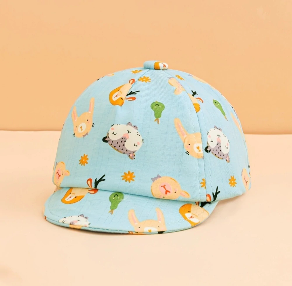 Dětská kšiltovka se zvířátky - ANIMALS - SVĚTLE MODRÁ (3-12 m)
