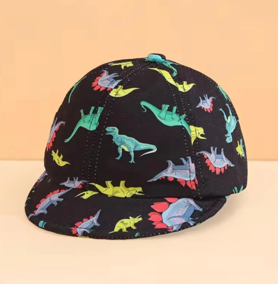 Dětská kšiltovka s dinosaury - DINO - ČERNÁ (12 m)