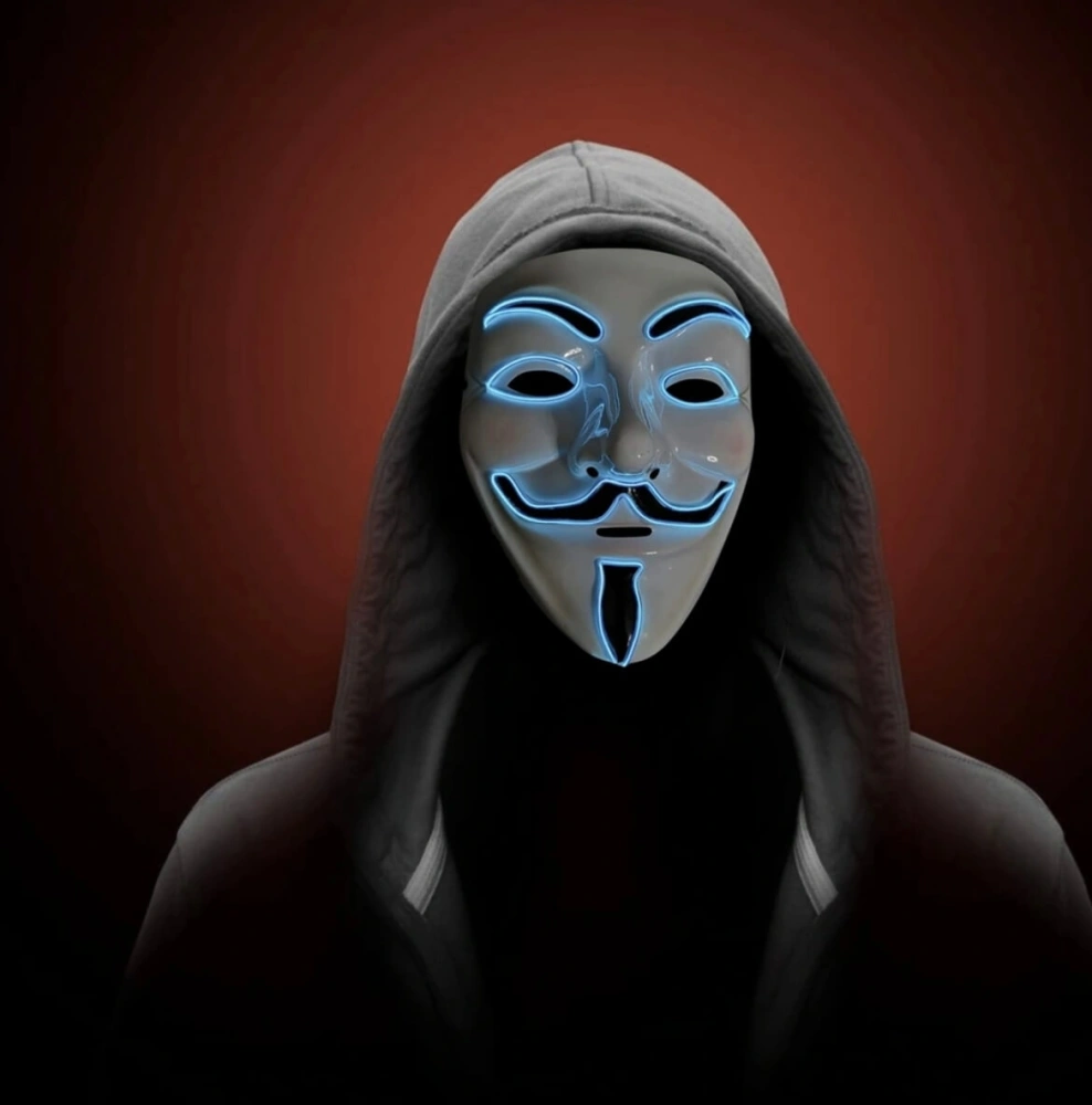 Svítící LED maska – Guy Fawkes / V for Vendetta / Anonymous