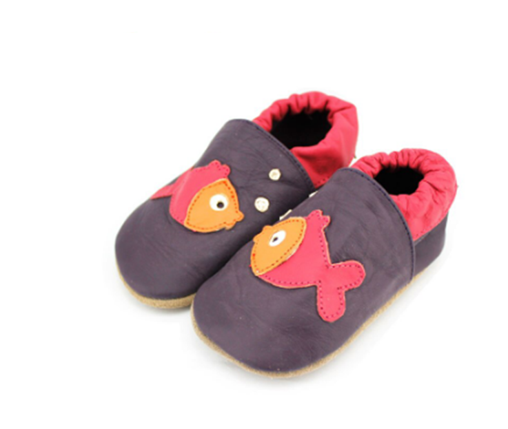 Kožené capáčky - RYBKA (6-12m)
