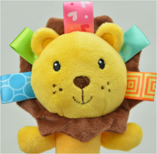 Plyšové chrastítko s pískátkem - LVÍČEK