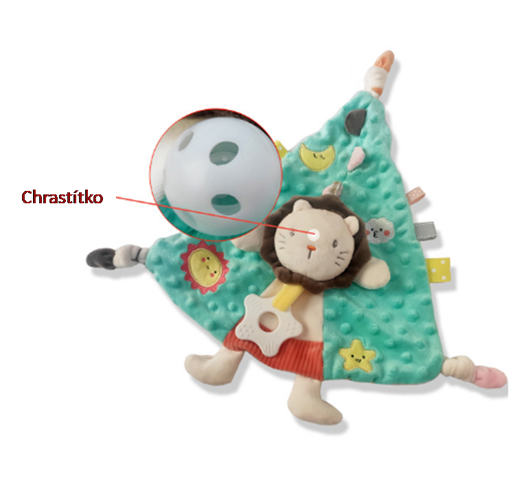 Usínáček s kousátkem a chrastítkem - LVÍČEK