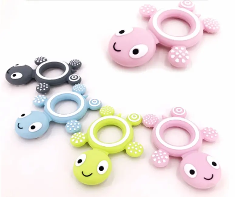 Silikonové kousátko - ŽELVIČKA - světle modré