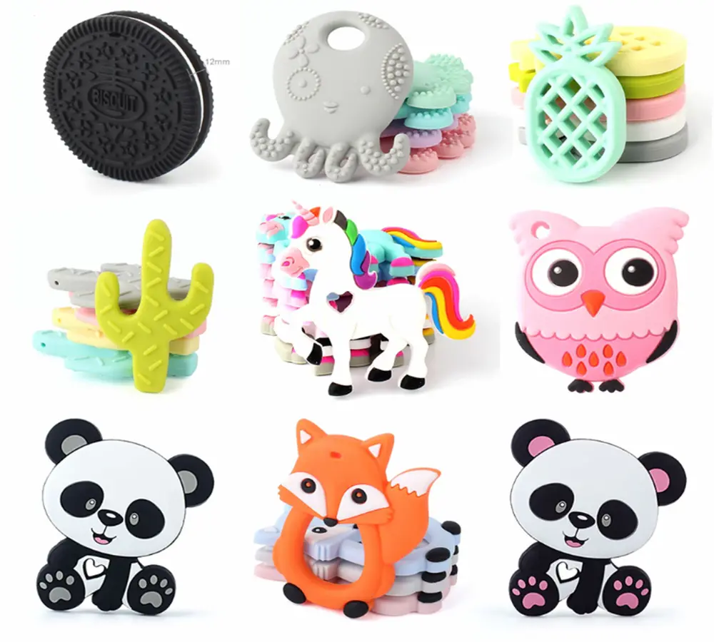 Silikonové kousátko - JEDNOROŽEC - BÍLÉ