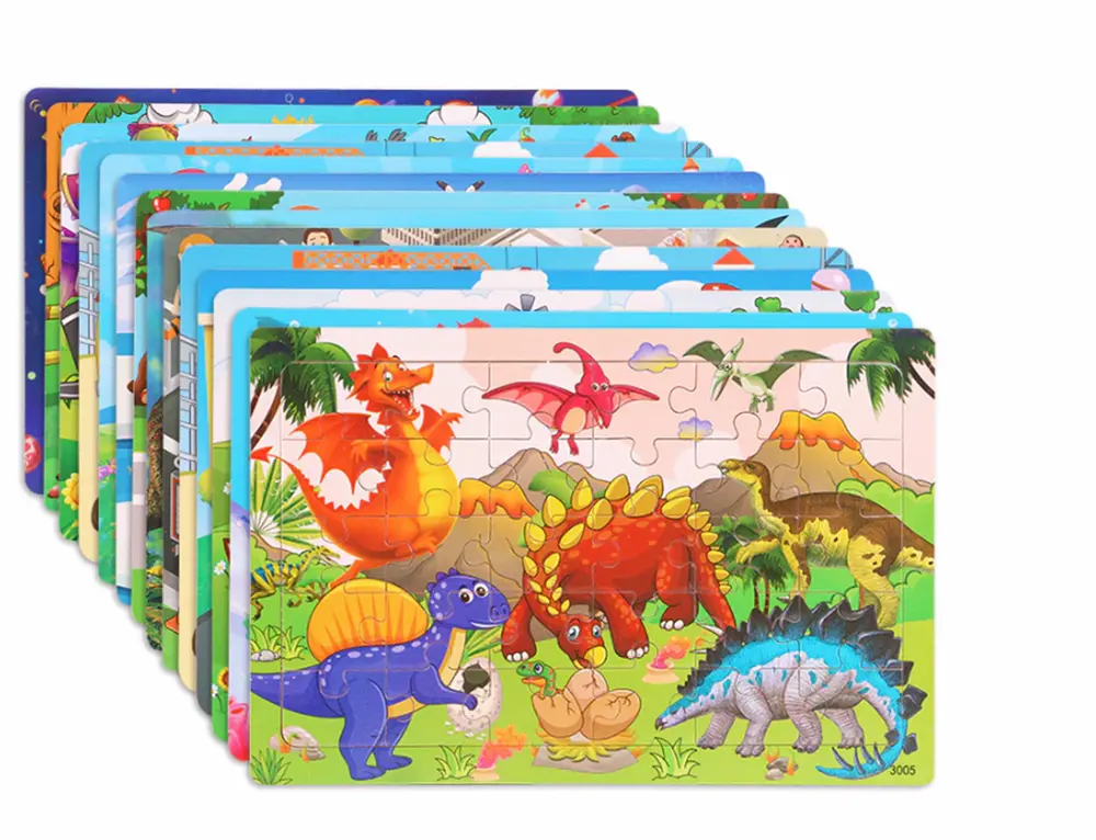 Dřevěné puzzle pro nejmenší (L-30ks) - DINOSAUŘI 1
