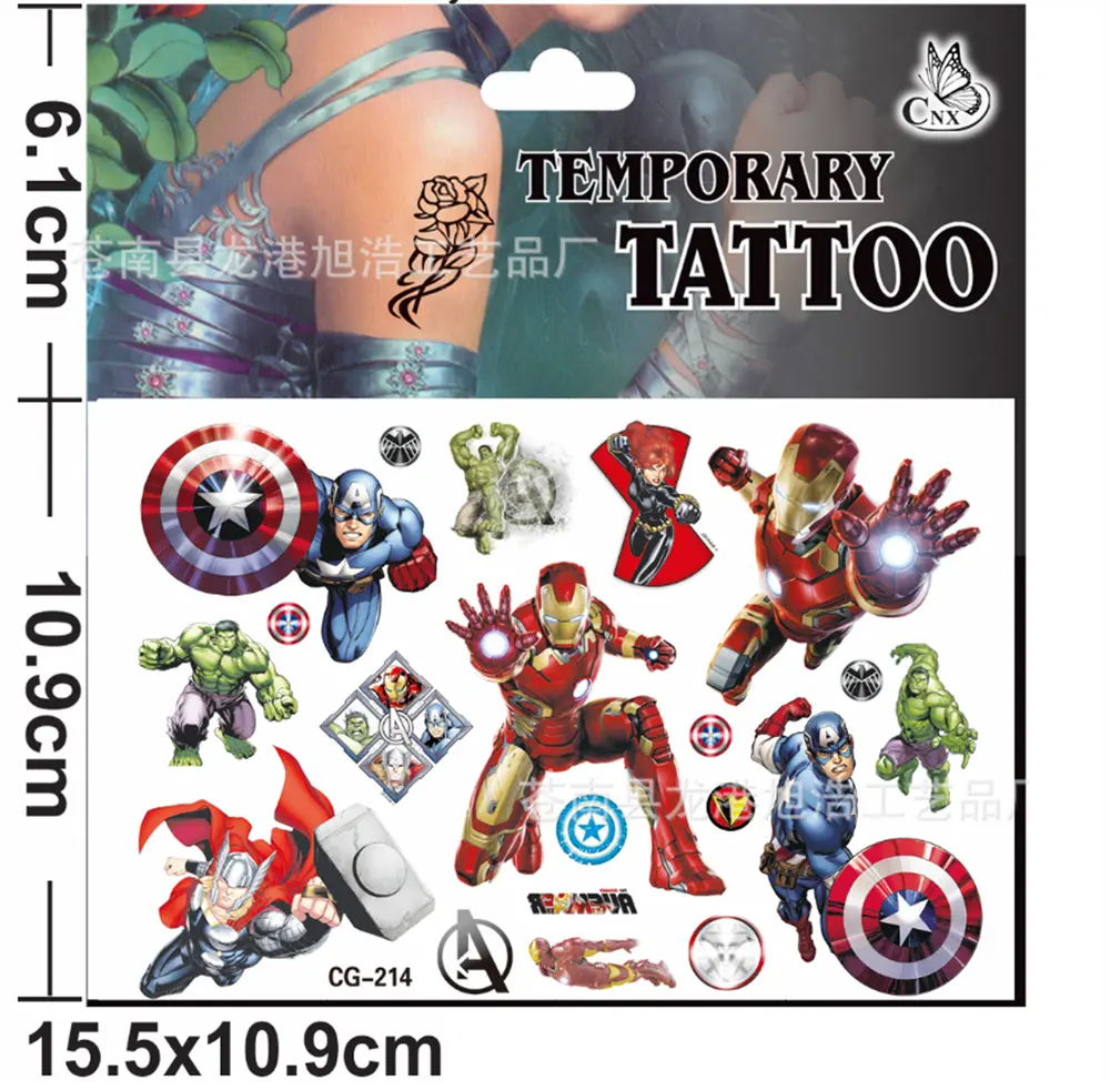 Dětské dočasné tetování - THE AVENGERS 6