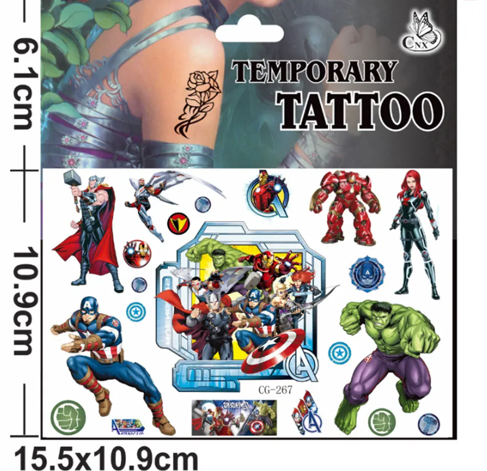 Dětské dočasné tetování - THE AVENGERS 8