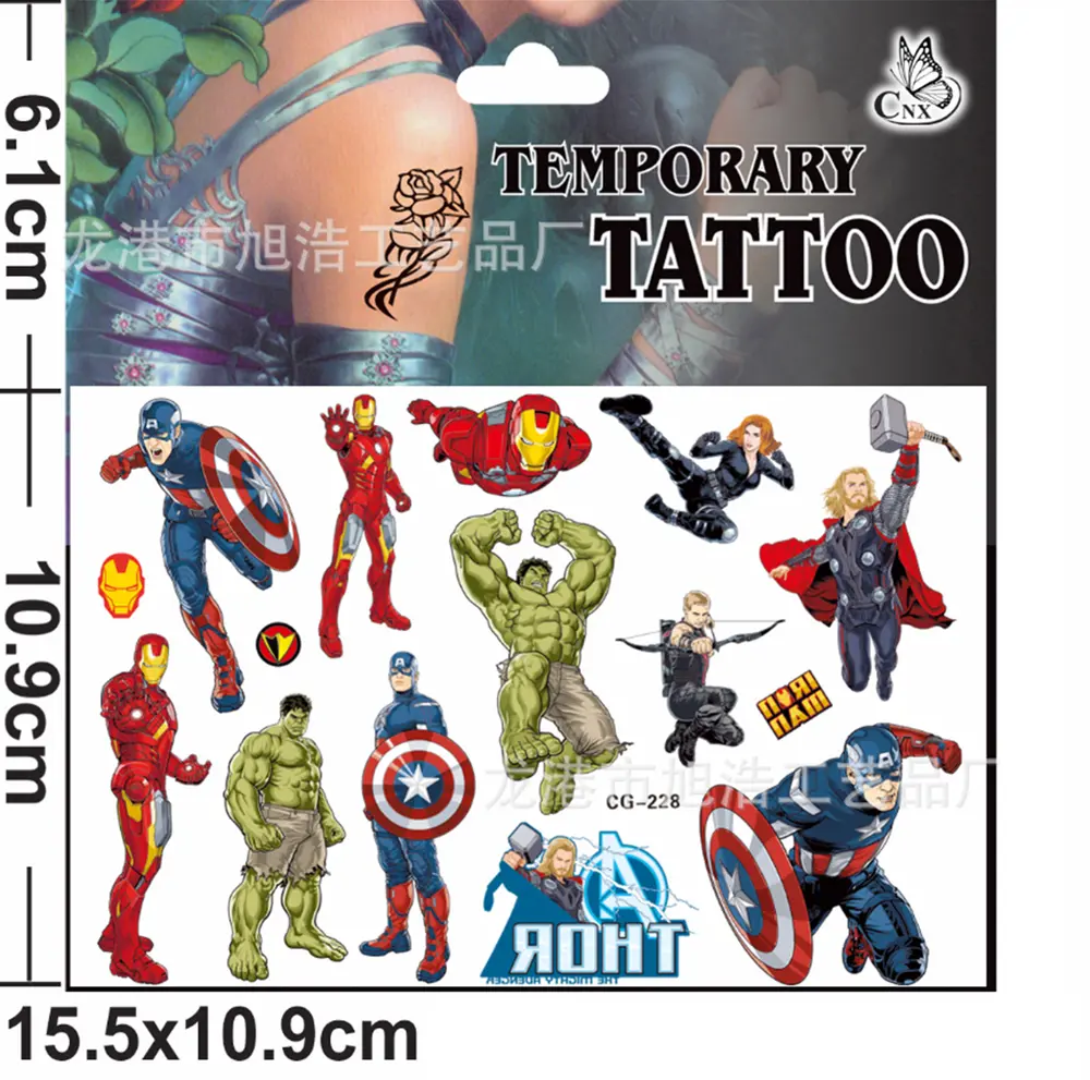 Dětské dočasné tetování - THE AVENGERS 10