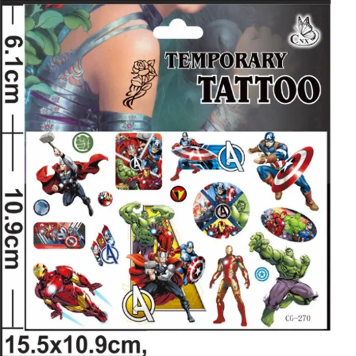 Dětské dočasné tetování - THE AVENGERS 12