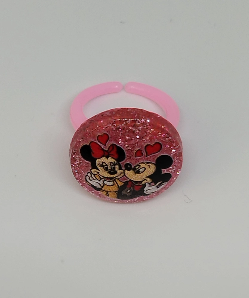 Prstýnek - MICKEY MOUSE - MICKEY A MINNIE - světle růžový