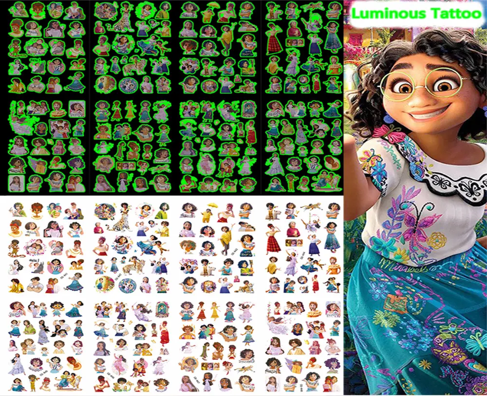 Dětské dočasné tetování - SVÍTÍCÍ VE TMĚ - ENCANTO 1