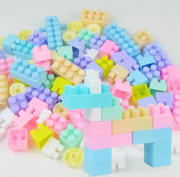 Barevné stavební kostky - Building blocks - 88 dílků