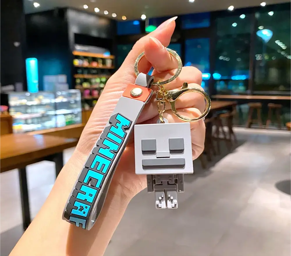 Přívěsek na klíče - MINECRAFT - ŠEDÝ