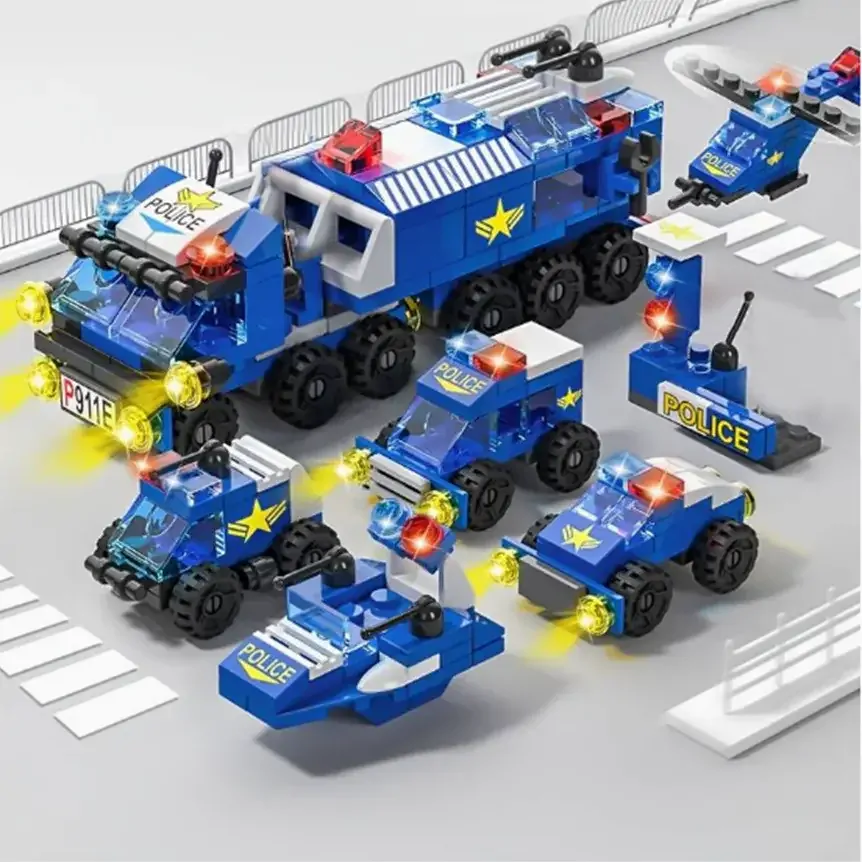 Malá stavebnice policejního auta 6 v 1 - 147 ks
