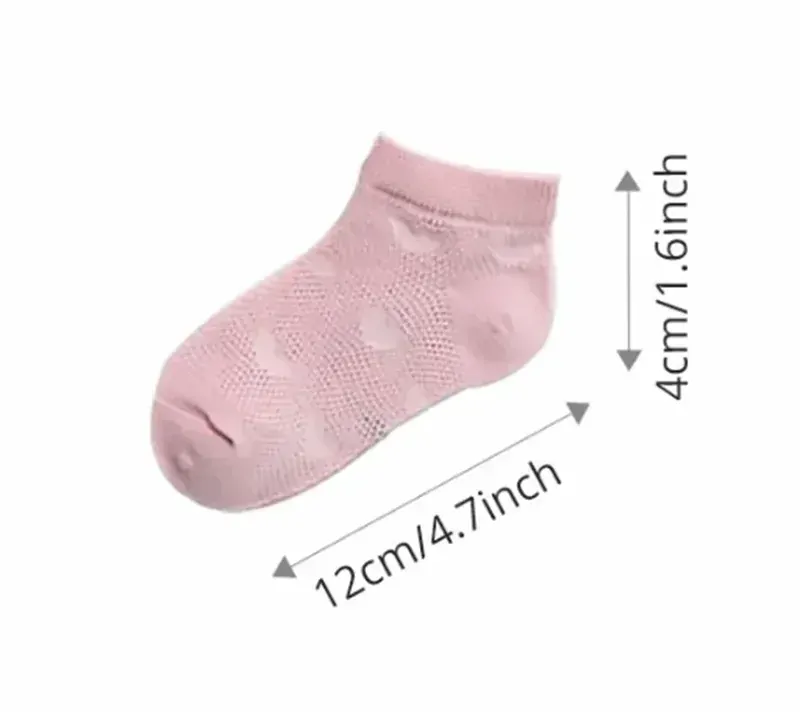 Letní síťované ponožky (A) - 5 párů - SRDÍČKA - (12-36) S