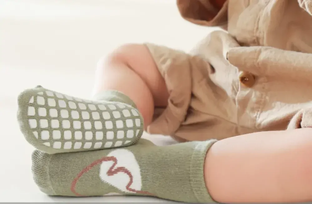 Teplé protiskluzové ponožky - ZELENÉ - (3-5let) L