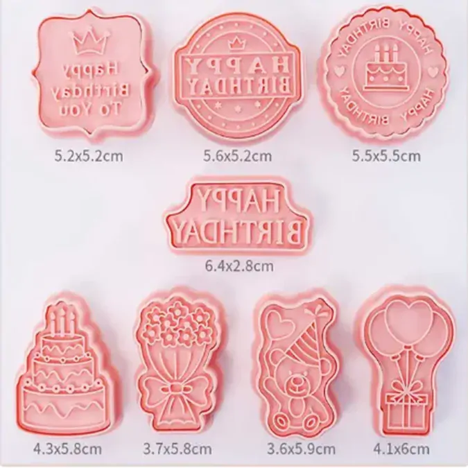 3D vykrajovátka na sušenky - NAROZENINY - 8 ks