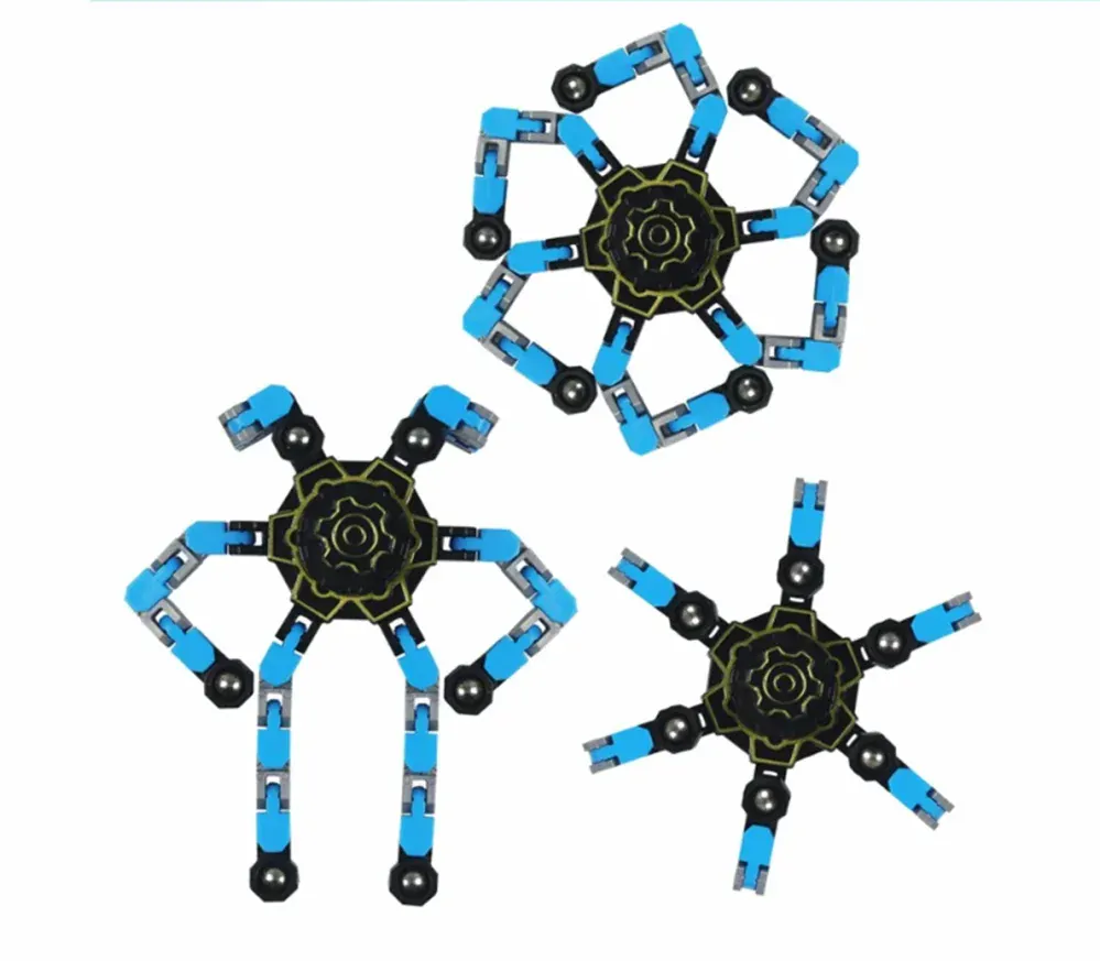 Fidget spinner - MECHANICKÝ TRANSFORMER - MODRÝ