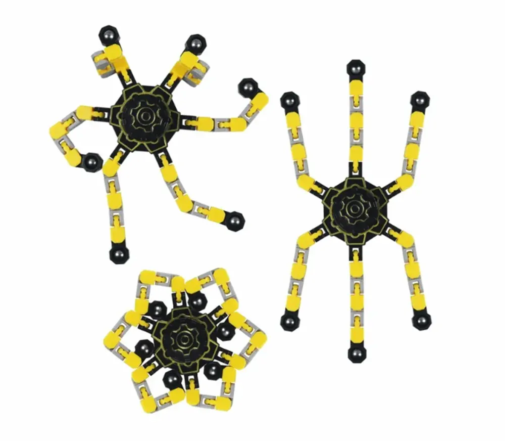 Fidget spinner - MECHANICKÝ TRANSFORMER - ŽLUTÝ