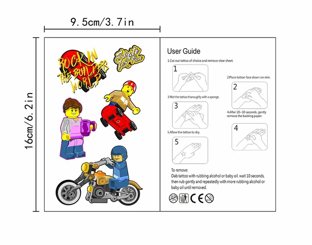 Dětské dočasné tetování - LEGO 1