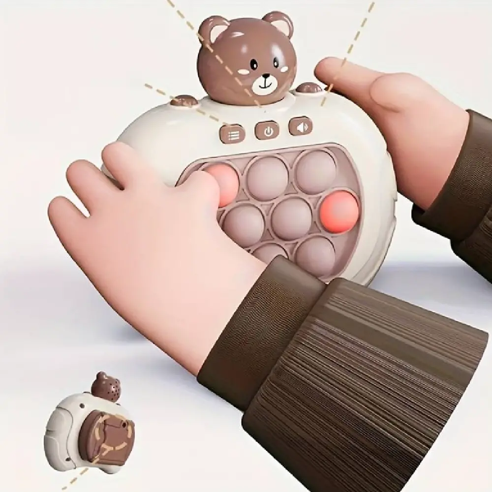 Elektronická hra - POP IT FAST PUSH - MEDVÍDEK - Hnědý