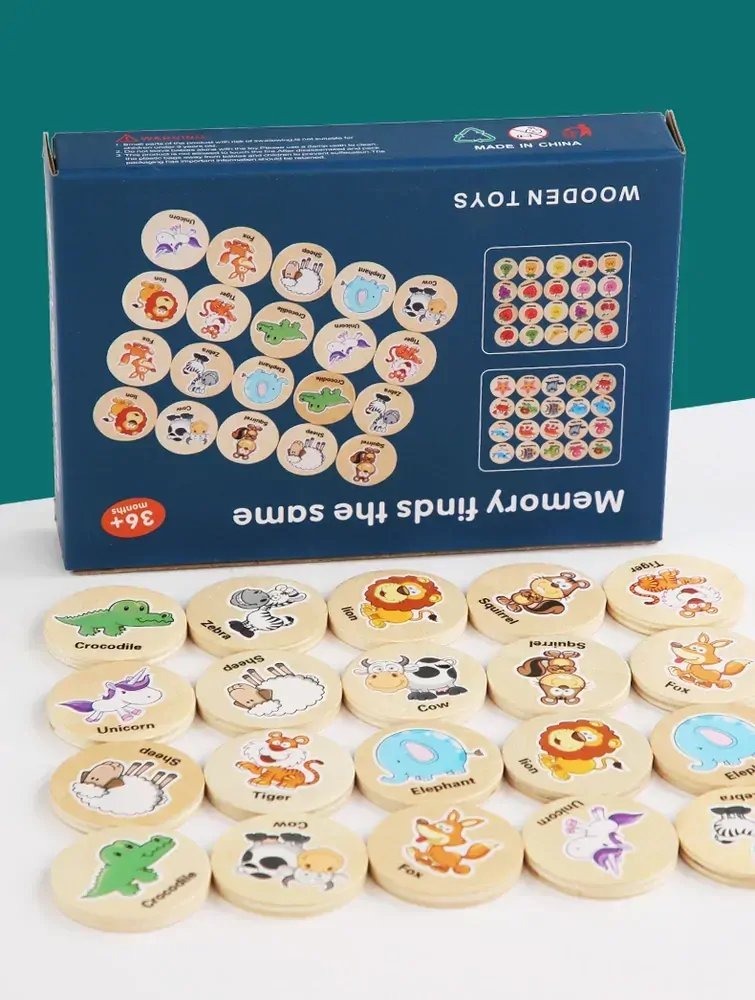 Dřevěné pexeso pro nejmenší - ZVÍŘÁTKA - 20 ks