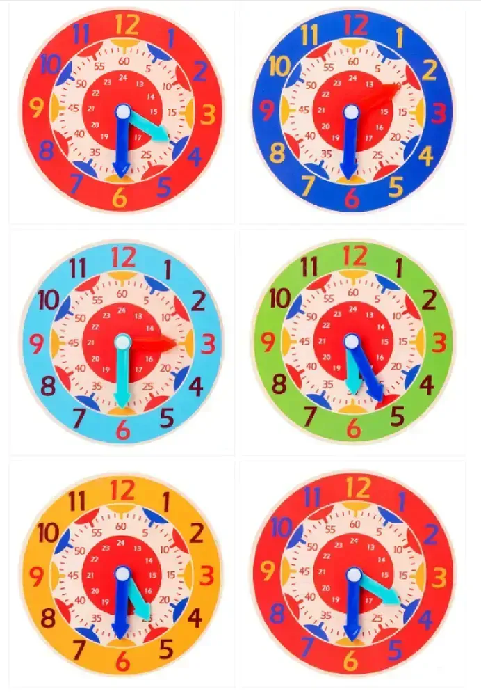 Dřevěné výukové hodiny - ORANŽOVÉ