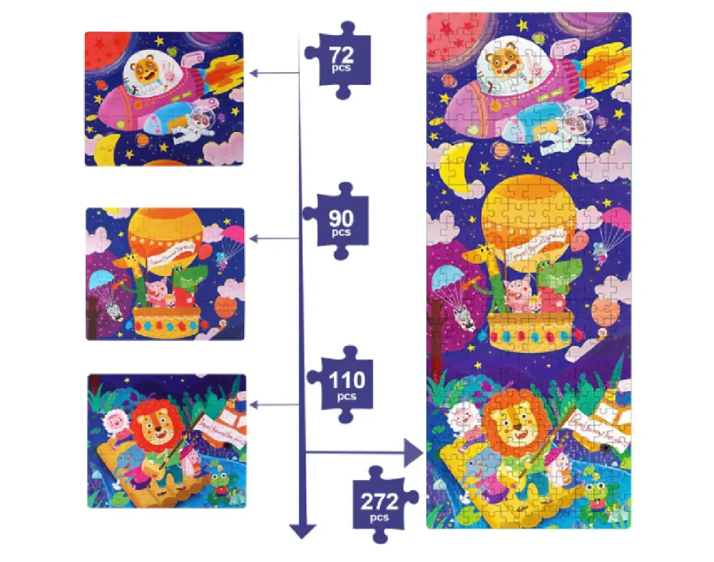 Puzzle 3 v 1 (272 ks) - ZVÍŘÁTKA