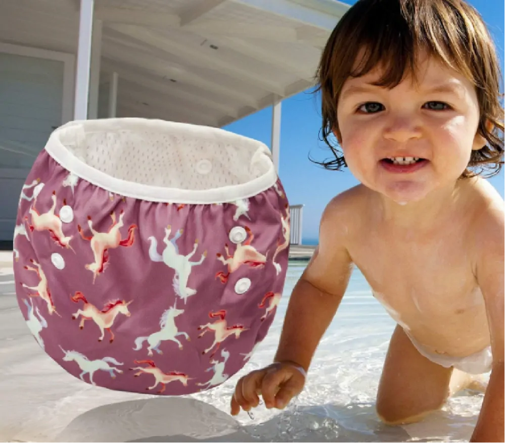 Rostoucí plenkové plavky 2 ks - TYGŘÍK + JEDNOROŽEC