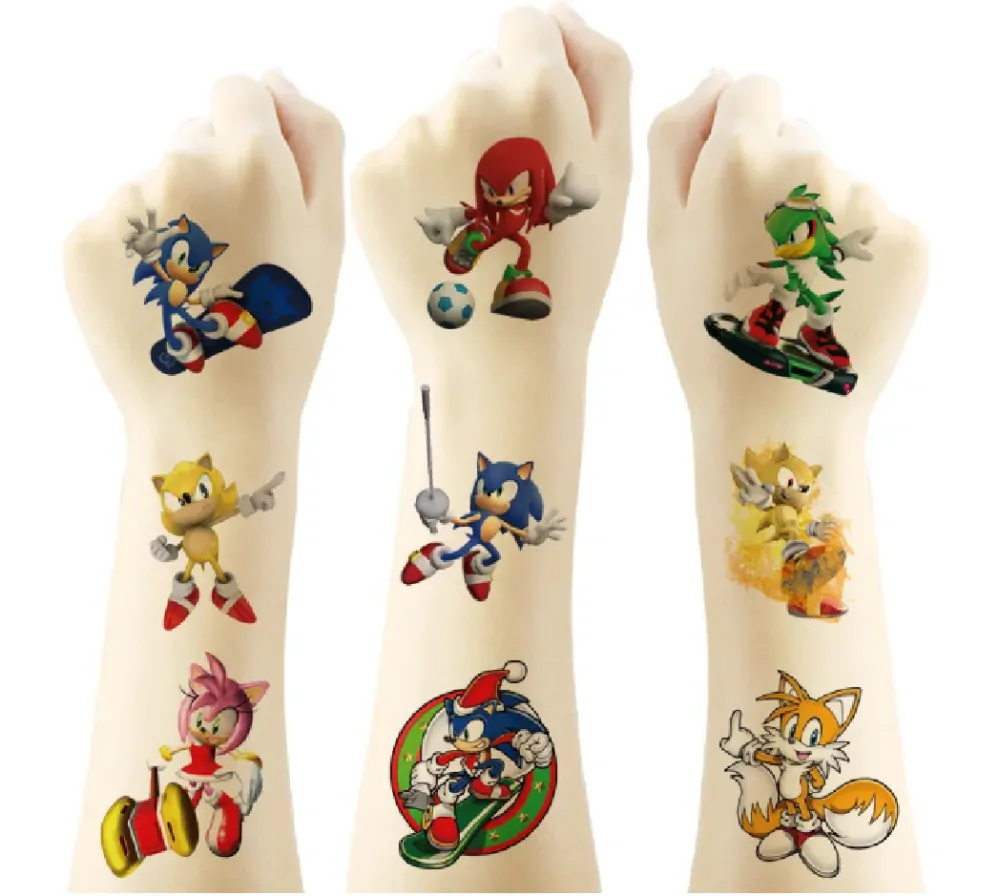 Dětské dočasné tetování - 20 ks - JEŽEK SONIC