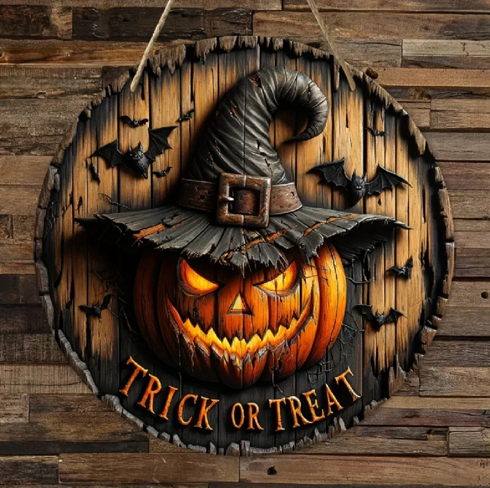 Dekorace na dveře - HALLOWEEN - Strašidelná dýně