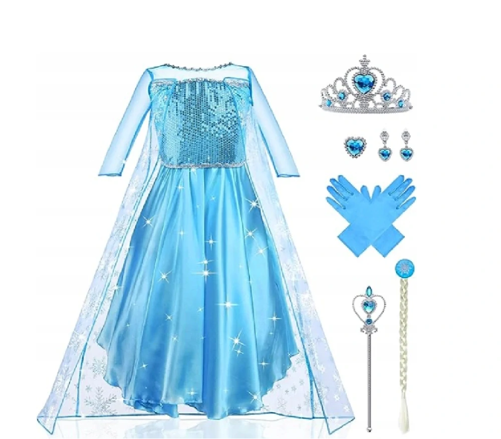 Dětský kostým - PRINCEZNÁ ELSA - LEDOVÉ KRÁLOVSTVÍ (6-7 let)