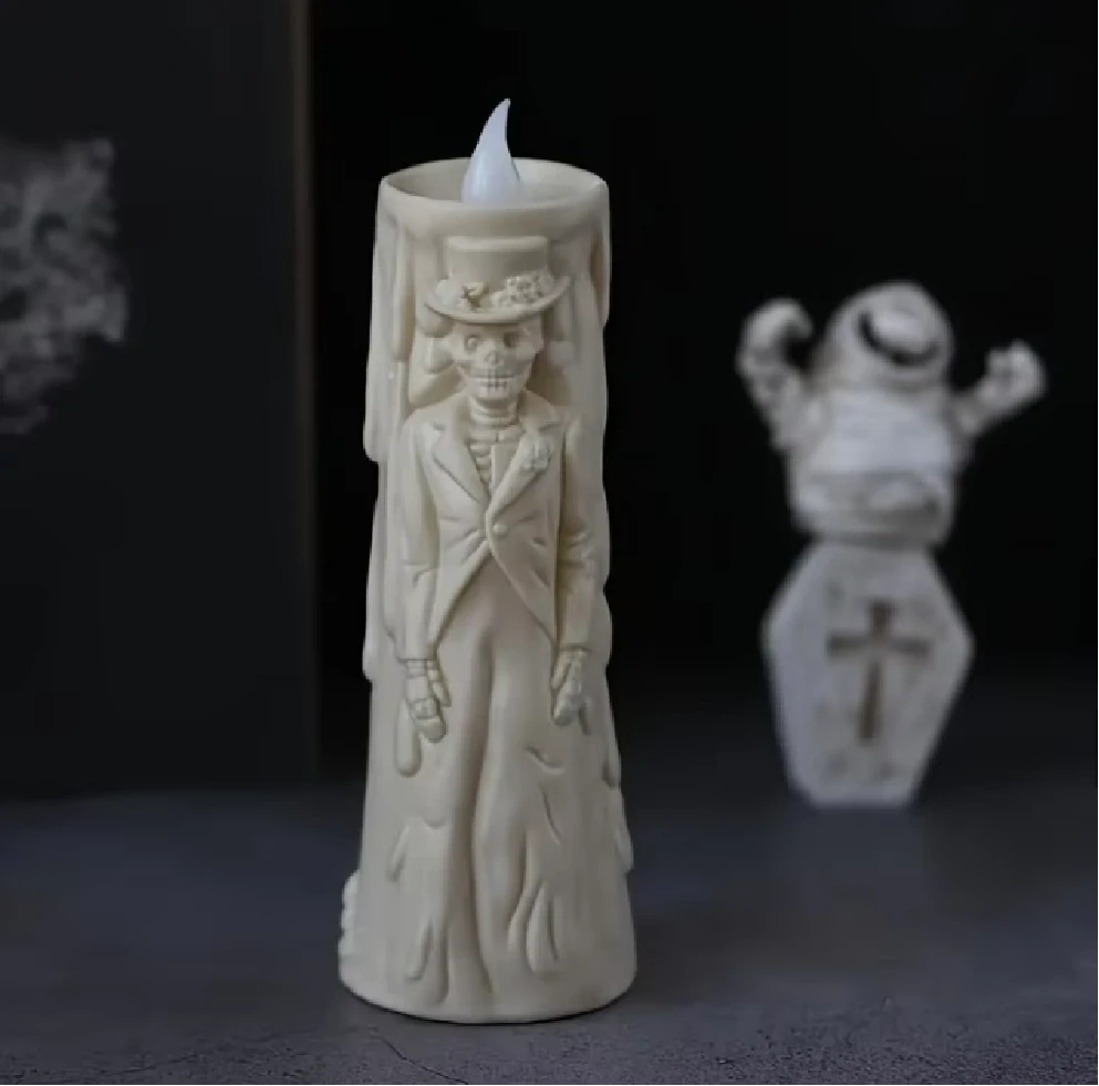 LED lampa na HALLOWEEN - SVÍČKA - ŽENÍCH