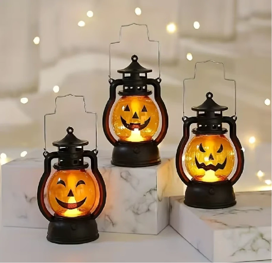 Mini LED lucerna na HALLOWEEN - DÝNĚ - Oranžová