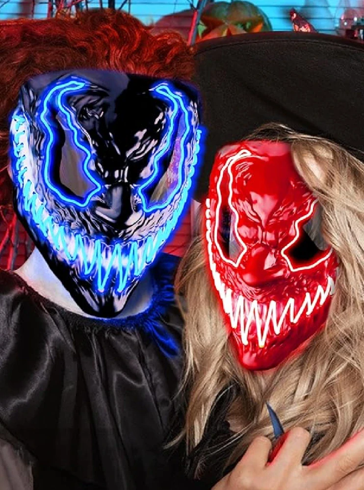 LED Maska na Halloween - VENOBAT - ČERVENÁ
