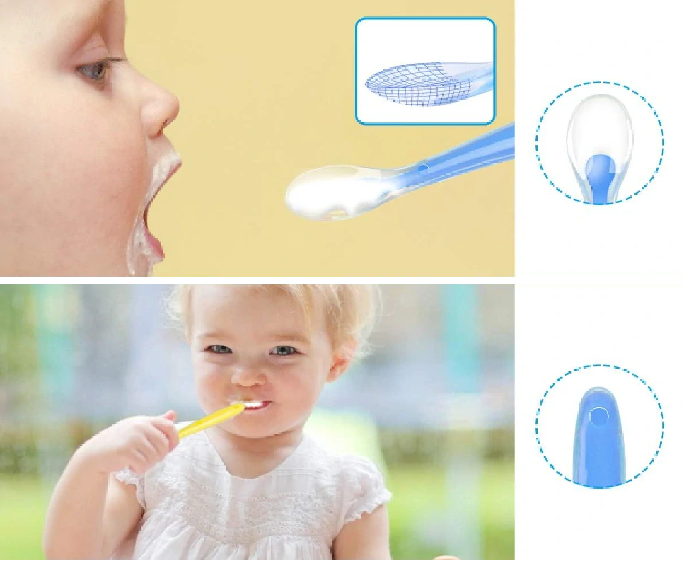 Měkká silikonová učící lžička - FIALOVÁ