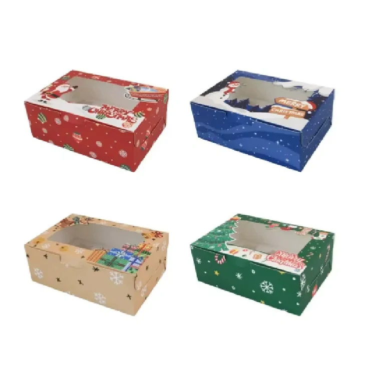 Papírová krabička na vánoční cukroví - ČERVENÁ - 1 ks 