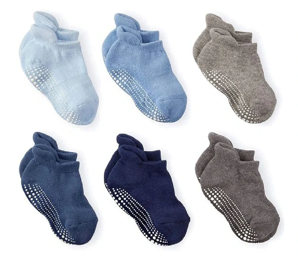 Protiskluzové ponožky - SVĚTLE MODRÉ (0-3 m) 