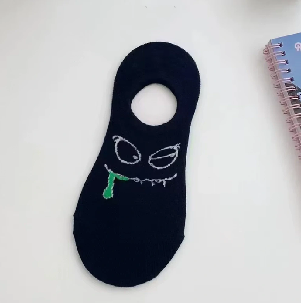 Nízké ponožky ťapky - ČERNÉ - (5-8 let)