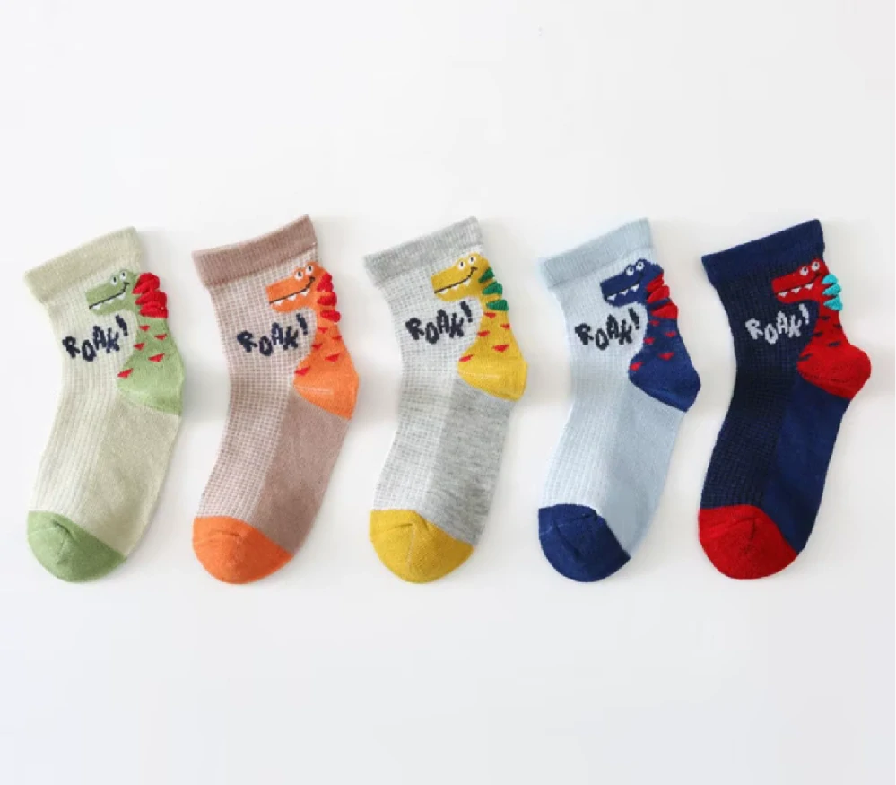 Síťované ponožky - MODRÝ  DINOSAURUS - (12-36 m) S