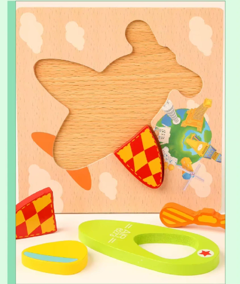 Dřevěné puzzle pro nejmenší (S) - LETADLO