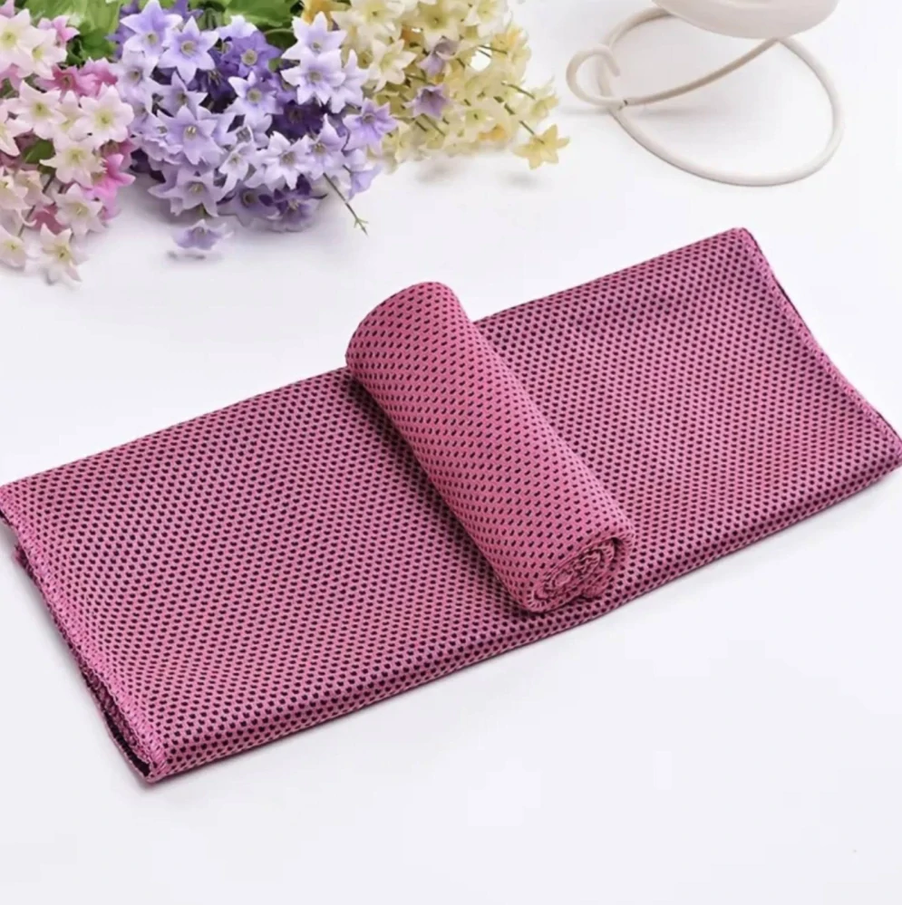 Malý chladící rychleschnoucí ručník - SILIKONOVÉ POUZDRO - RŮŽOVÝ (S)