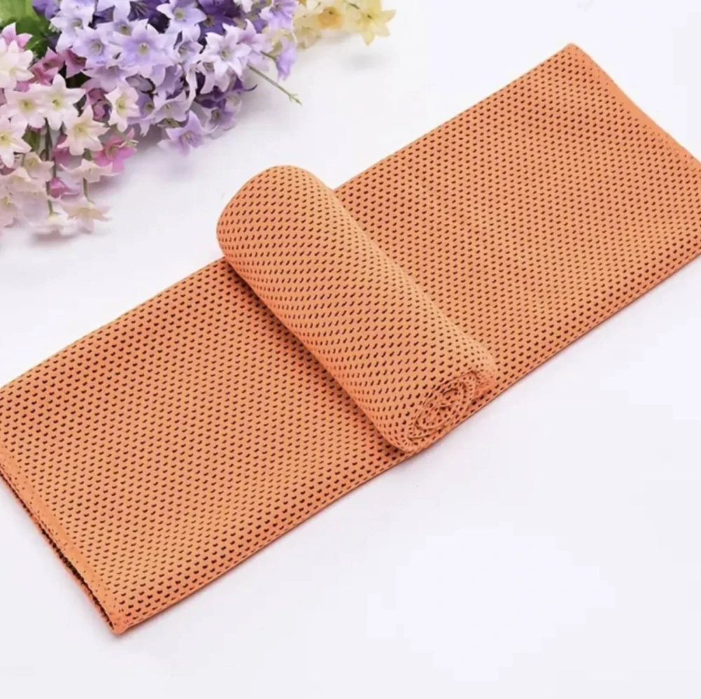 Malý chladící rychleschnoucí ručník - SILIKONOVÉ POUZDRO - ORANŽOVÝ (S)