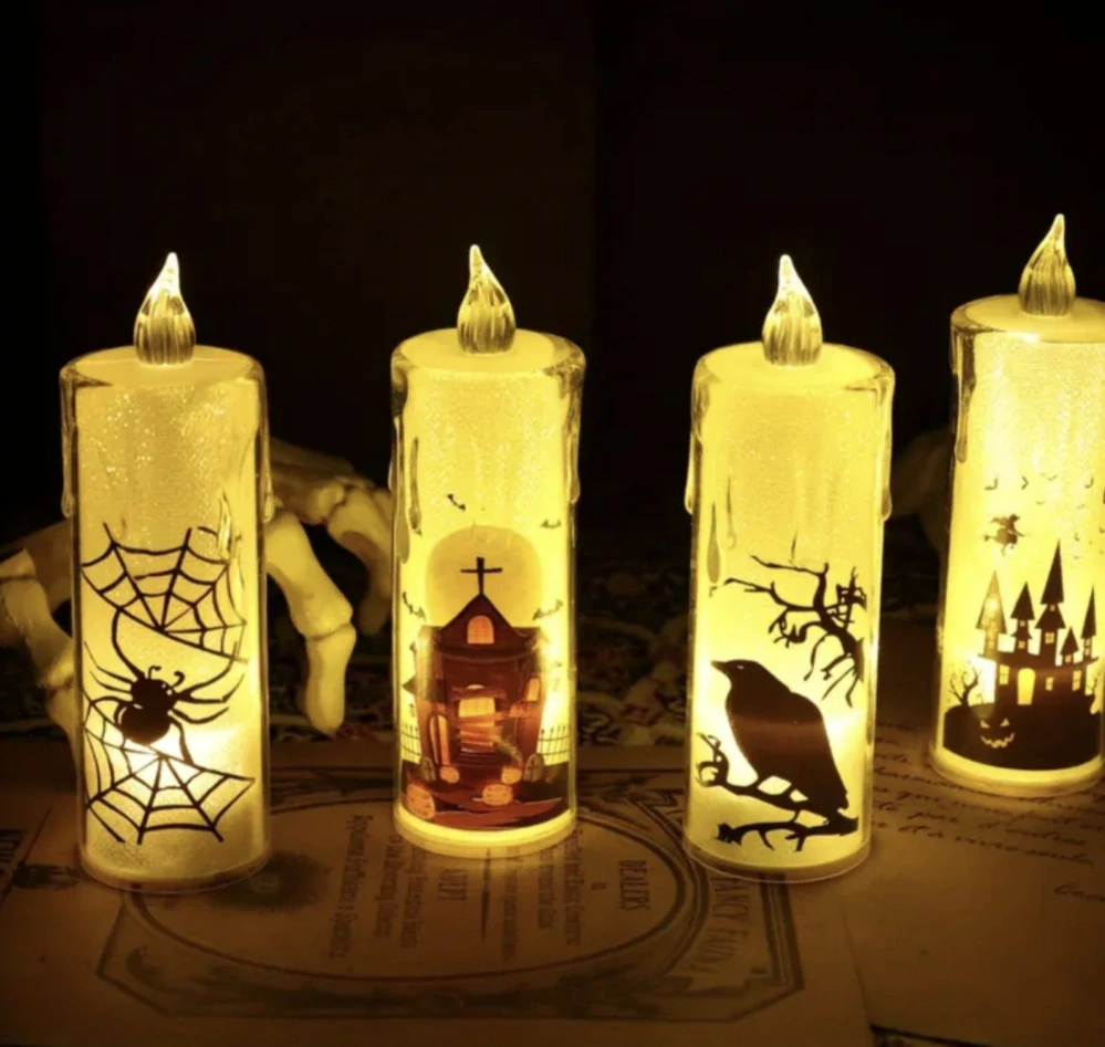 LED lampy - HALLOWEEN - SVÍČKY - 4 ks