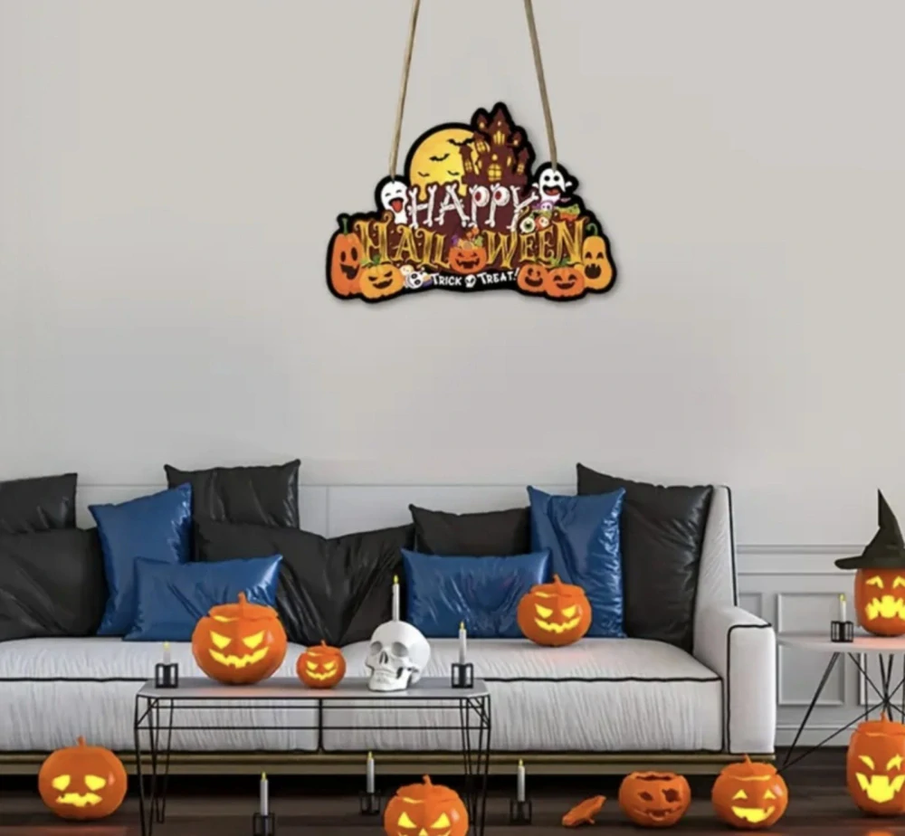 Malá dekorace na dveře - HALLOWEEN - HRAD