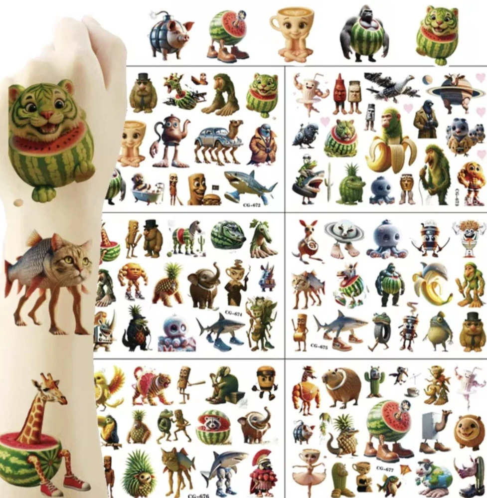 Dětské dočasné tetování - ITALIAN BRAINROT (B)