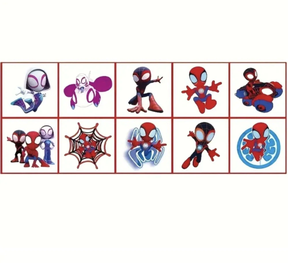 Dětské dočasné tetování - 20 ks - SPIDER MAN - SPIDEY AND HIS AMAZING FRIENDS (B)