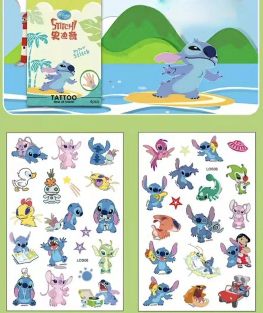 Dětské dočasné tetování - LILO & STITCH - 4 ks