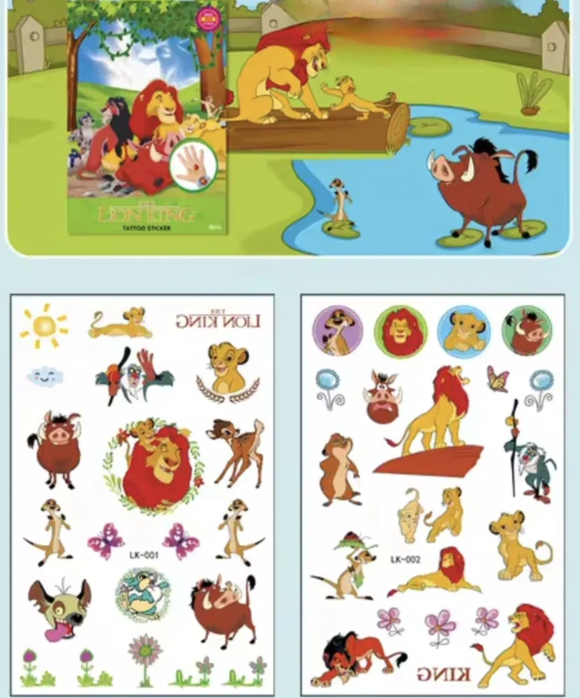 Dětské dočasné tetování - LVÍ KRÁL - 4 ks